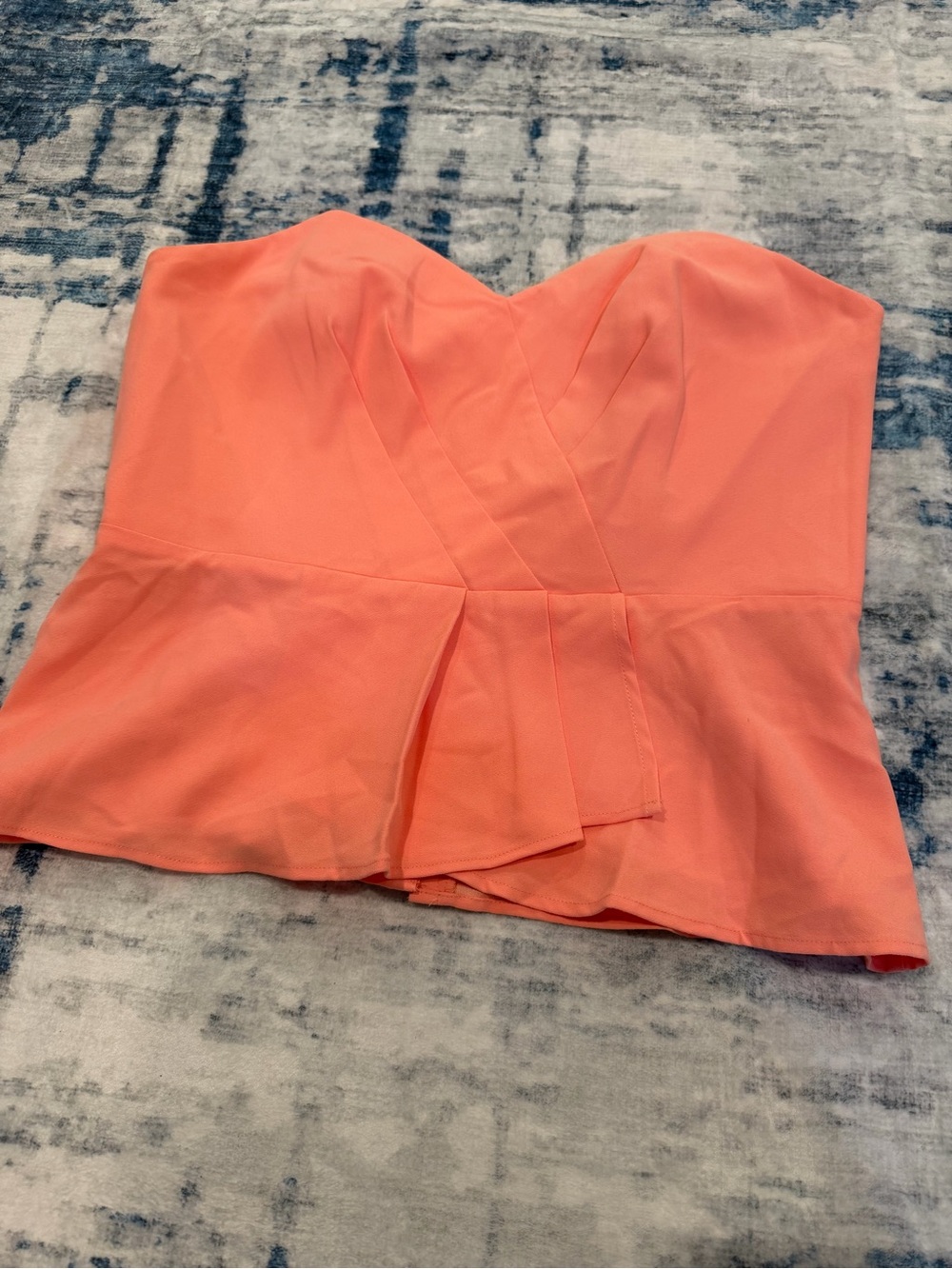 White House Black Market Strapless Peplum Top in Coral